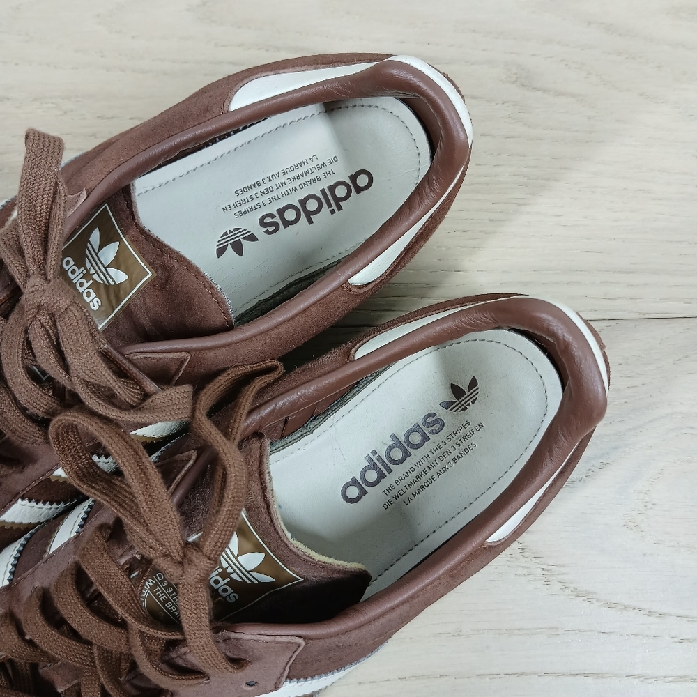 Adidas Originals Samba Classic Brown Leather Retro Low Top Sneakers 946 - Picture 8 of 10
